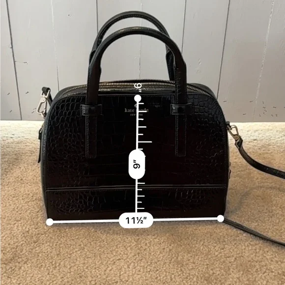 Kate Spade Black Purse with Strap crocodile style - Picture 6 of 6